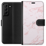 Wallet case for Samsung Galaxy S21+ 5G with Pink Heart design