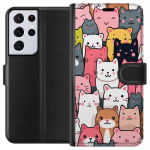 Wallet case for Samsung Galaxy S21 Ultra 5G with Cat pattern design