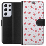 Wallet case for Samsung Galaxy S21 Ultra 5G with Strawberries design