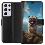 Wallet case for Samsung Galaxy S21 Ultra 5G with Happy Dog design
