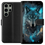Wallet case for Samsung Galaxy S23 Ultra with Wolf design