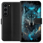 Wallet case for Samsung Galaxy S24+ with Wolf design