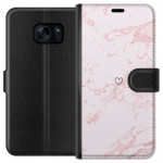 Wallet case for Samsung Galaxy S7 with Pink Heart design