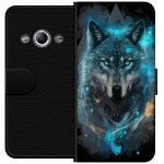 Wallet case for Samsung Galaxy Xcover 3 with Wolf design