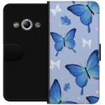 Wallet case for Samsung Galaxy Xcover 3 with Blue butterflies design