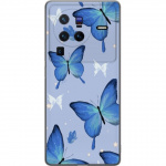 Mobile case for vivo X80 Pro with Blue butterflies design