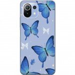 Mobile case for Xiaomi 11 Lite 5G NE with Blue butterflies design