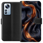 Wallet case for Xiaomi 12 Pro with Fiery silk design