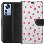 Wallet case for Xiaomi 12 Pro with Strawberries design