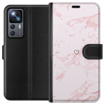 Wallet case for Xiaomi 12T with Pink Heart design