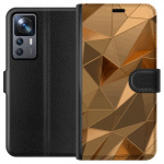 Wallet case for Xiaomi 12T Pro with 3D Gold design