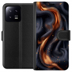 Wallet case for Xiaomi 13 with Fiery silk design