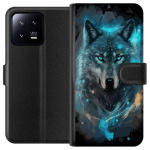 Wallet case for Xiaomi 13 with Wolf design