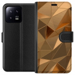 Wallet case for Xiaomi 13 with 3D Gold design
