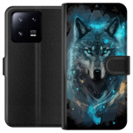 Wallet case for Xiaomi 13 Pro with Wolf design
