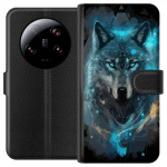 Wallet case for Xiaomi 13 Ultra with Wolf design