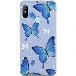 Mobile case for Xiaomi Mi A2 Lite with Blue butterflies design