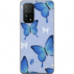 Mobile case for Xiaomi Mi 10T 5G with Blue butterflies design