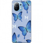 Mobile case for Xiaomi Mi 11 with Blue butterflies design