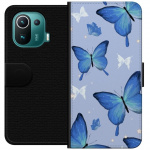 Wallet case for Xiaomi Mi 11 Pro with Blue butterflies design Wallet case for Xiaomi Mi 11 Pro with Blue butterflies design