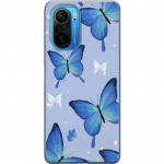 Mobile case for Xiaomi Poco F3 with Blue butterflies design