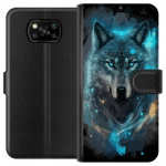 Wallet case for Xiaomi Poco X3 NFC with Wolf design Wallet case for Xiaomi Poco X3 NFC with Wolf design