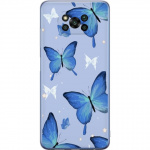 Mobile case for Xiaomi Poco X3 Pro with Blue butterflies design