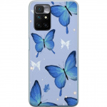 Mobile case for Xiaomi Redmi 10 with Blue butterflies design