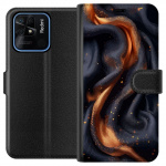 Wallet case for Xiaomi Redmi 10C with Fiery silk design
