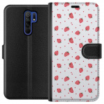 Wallet case for Xiaomi Redmi 9 with Strawberries design