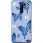 Mobile case for Xiaomi Redmi 9 with Blue butterflies design