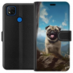 Wallet case for Xiaomi Redmi 9C with Happy Dog design