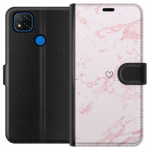 Wallet case for Xiaomi Redmi 9C with Pink Heart design