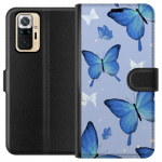 Wallet case for Xiaomi Redmi Note 10 Pro with Blue butterflies design