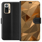 Wallet case for Xiaomi Redmi Note 10 Pro with 3D Gold design