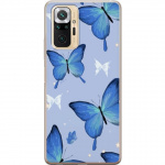 Mobile case for Xiaomi Redmi Note 10 Pro with Blue butterflies design