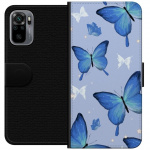 Wallet case for Xiaomi Redmi Note 10S with Blue butterflies design