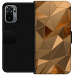 Wallet case for Xiaomi Redmi Note 10S with 3D Gold design