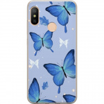 Mobile case for Xiaomi Redmi 6 Pro with Blue butterflies design Mobile case for Xiaomi Redmi 6 Pro with Blue butterflies design
