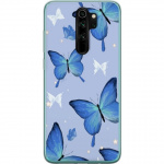 Mobile case for Xiaomi Redmi Note 8 Pro with Blue butterflies design