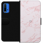 Wallet case for Xiaomi Redmi Note 9 4G with Pink Heart design