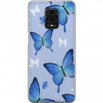 Mobile case for Xiaomi Redmi Note 9S with Blue butterflies design