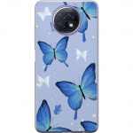 Mobile case for Xiaomi Redmi Note 9T with Blue butterflies design