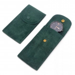 Klockfodral i sammetsliknande material, Grön