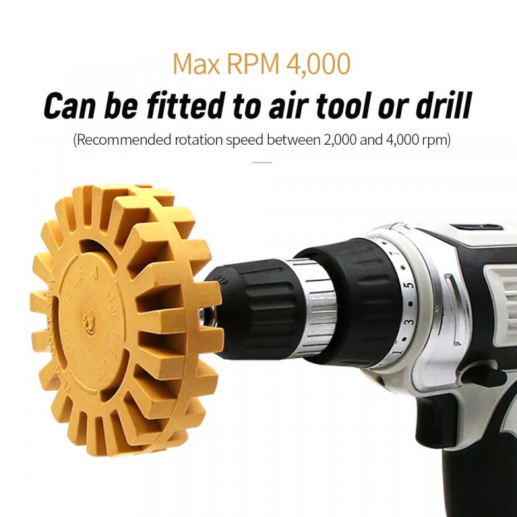 4-tums pneumatisk gummiplatta för borttagning av dekaler, 20 mm