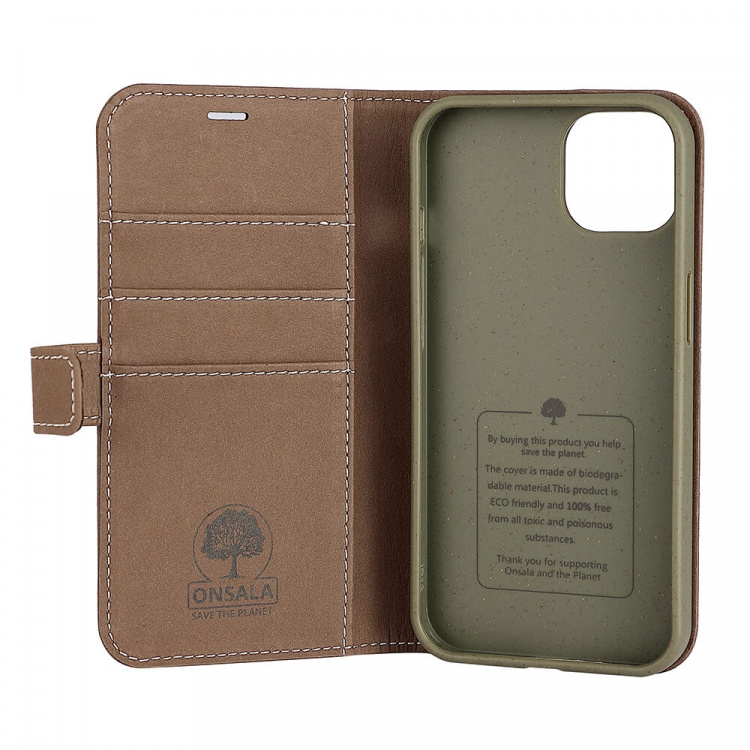Onsala Wallet Case Brown - iPhone 13