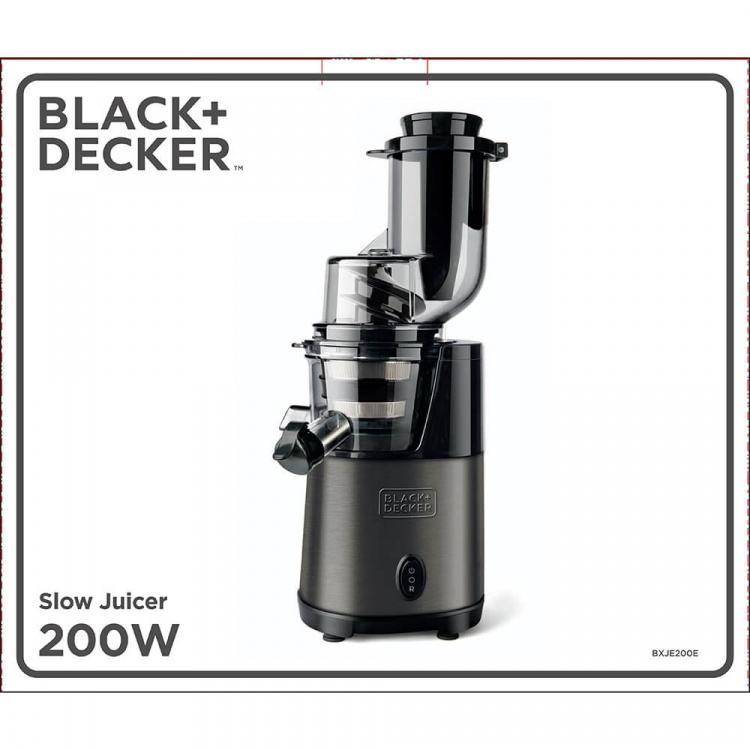 BLACK+DECKER Slow Juicer BXJE200E Brushed Stainless Steel BLACK+DECKER Slow Juicer BXJE200E Brushed Stainless Steel