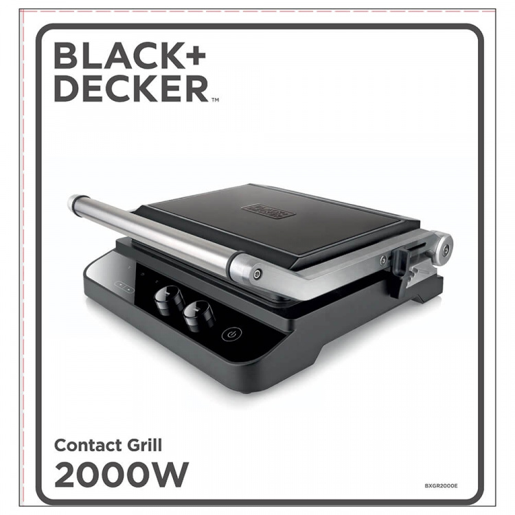 BLACK+DECKER Table grill, Extra Platta 2000W, Brushed Steel BLACK+DECKER Table grill, Extra Platta 2000W, Brushed Steel