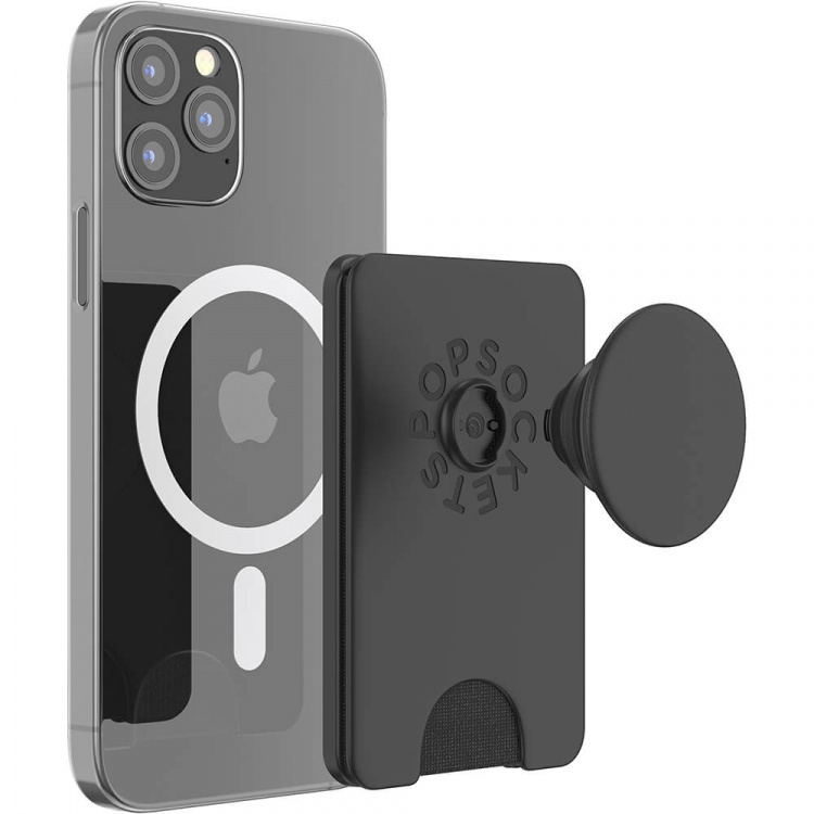 PopSockets PopWallet+ for Magsafe with Grip Black