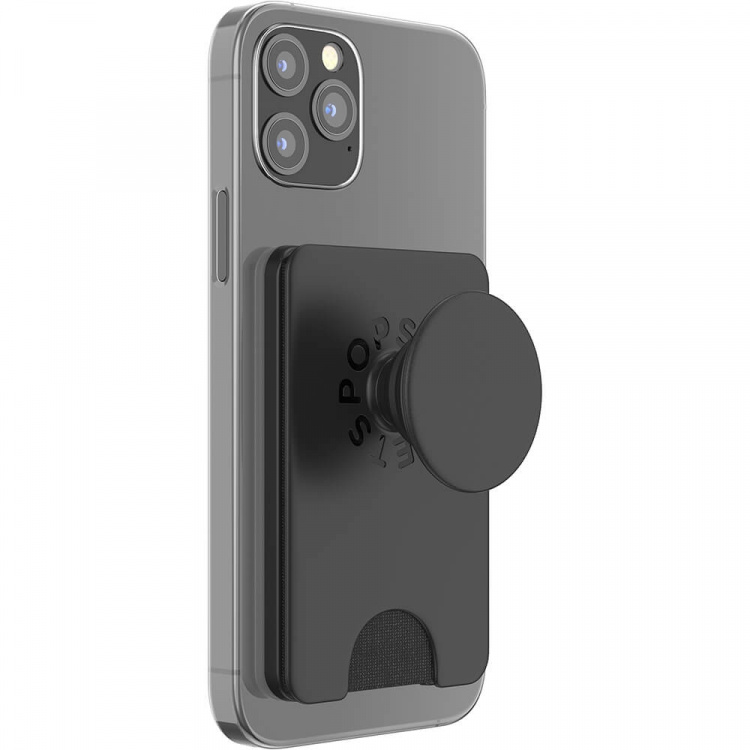 PopSockets PopWallet+ for Magsafe with Grip Black